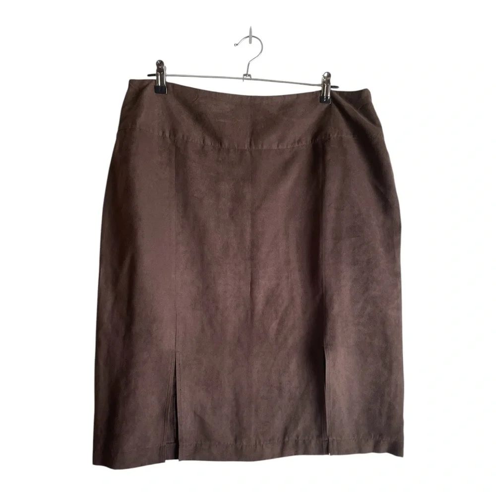 NWOT Nina Leonard Women’s Size 16 Chic Brown Skirt - Picture 2 of 12